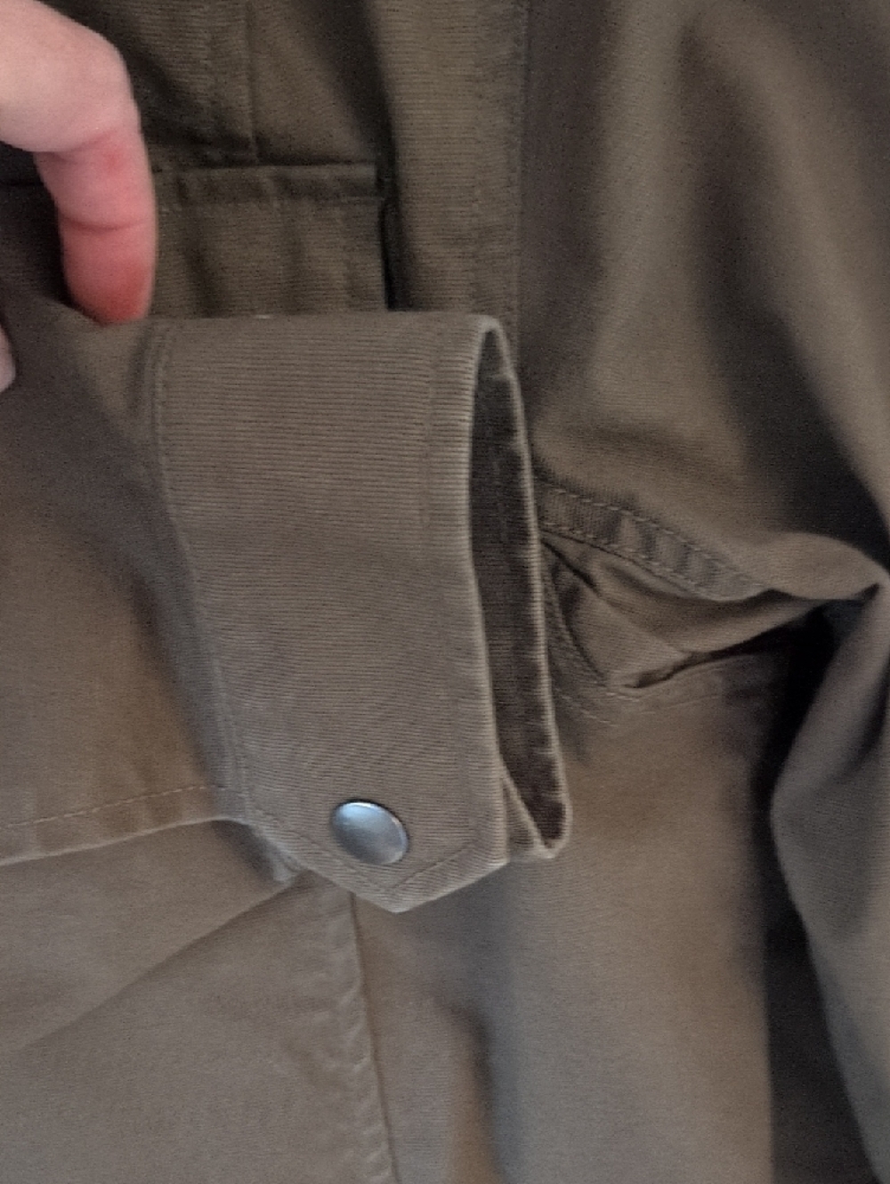 Duluth Trading Co Olive Green Jacket with Black Collar - Picture 5 of 5
